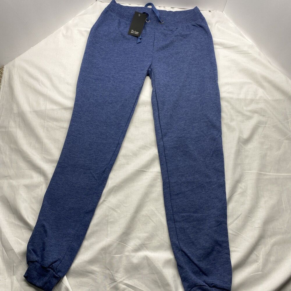 Coco Limon Blue Marled Joggers Size L NWT Clean Girl Aesthetic Soft Lounge Pants
